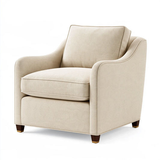 Fauteuil 82 x 85 x 92 cm en tissu beige - assise rembourrée style classique