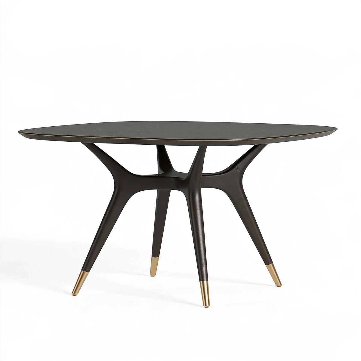 Table de salle à manger ovale 220 x 110 x 75 cm en bois noir style contemporain
