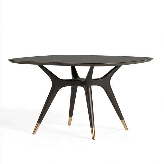 Table de salle à manger ovale 220 x 110 x 75 cm en bois noir style contemporain