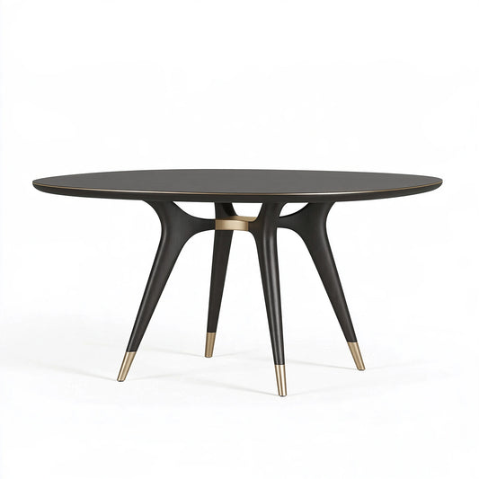 Table de salle à manger ovale 180 x 100 x 75 cm en bois noir et doré - style contemporain