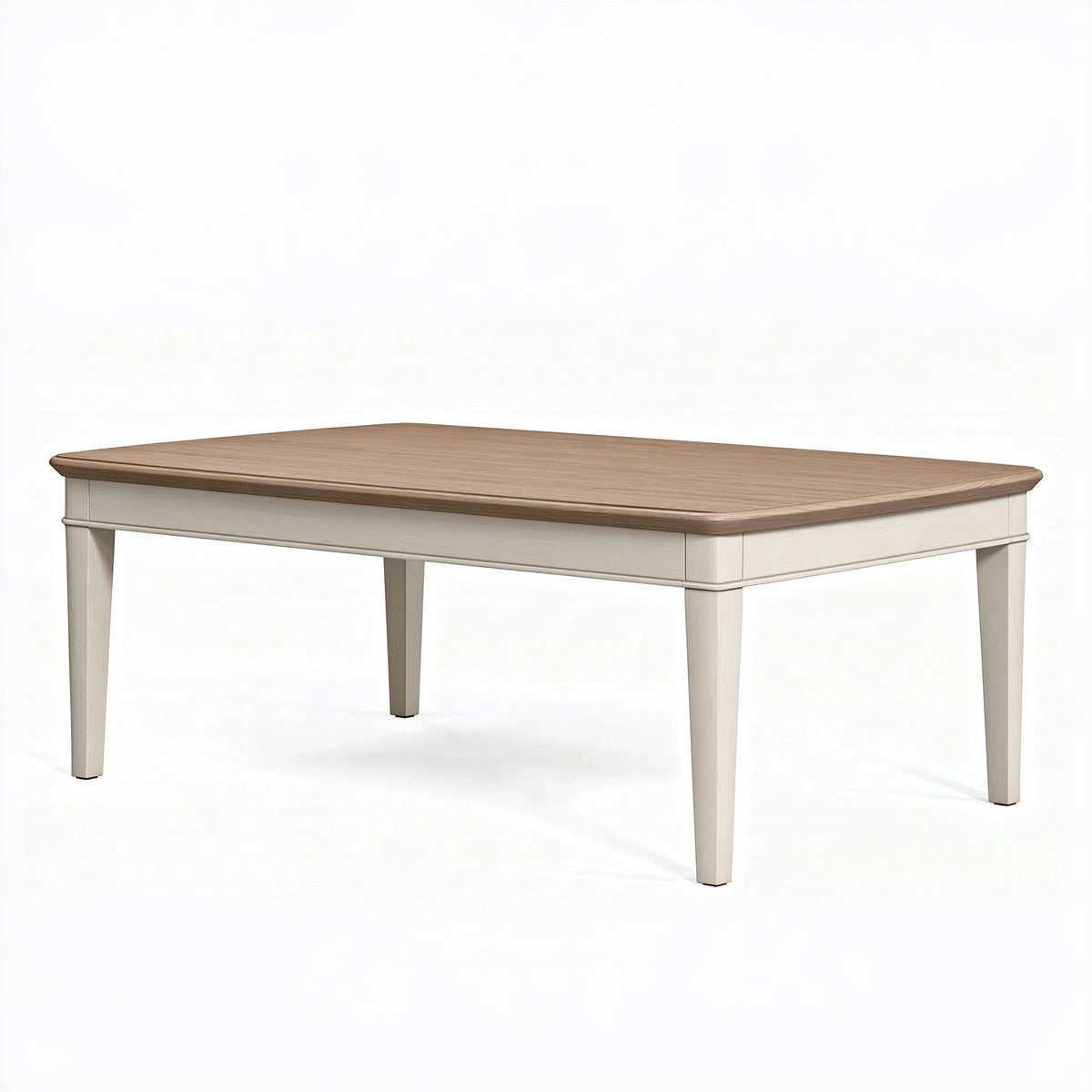 Table de salle à manger 180 x 100 x 76 cm en bois blanc/marron style classique